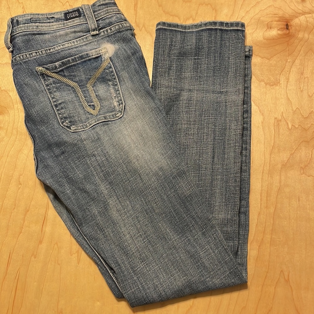 VIGOSS STUDIO THE REITZ SKINNY DISTRESSED JEANS IN GOOD CONDITION BUTTON FRONT